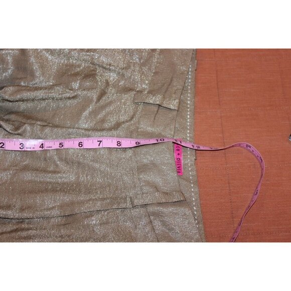 Alice + Olivia Gold Metallic Womens Pleated Trousers Pants Size 0 - Picture 7 of 9